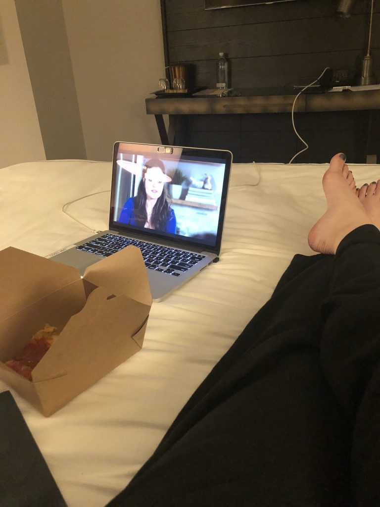 Watching movies on a laptop